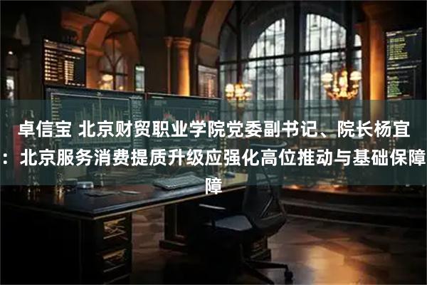 卓信宝 北京财贸职业学院党委副书记、院长杨宜：北京服务消费提质升级应强化高位推动与基础保障