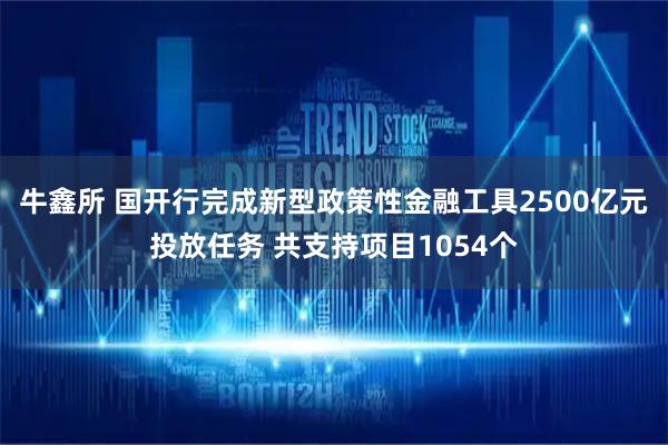 牛鑫所 国开行完成新型政策性金融工具2500亿元投放任务 共支持项目1054个